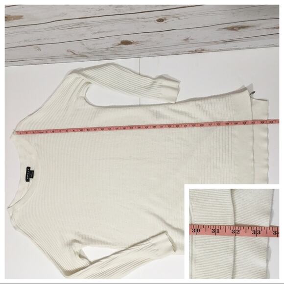 Trouve Side Zip Sweater Tunic - White - Small - Picture 5 of 16